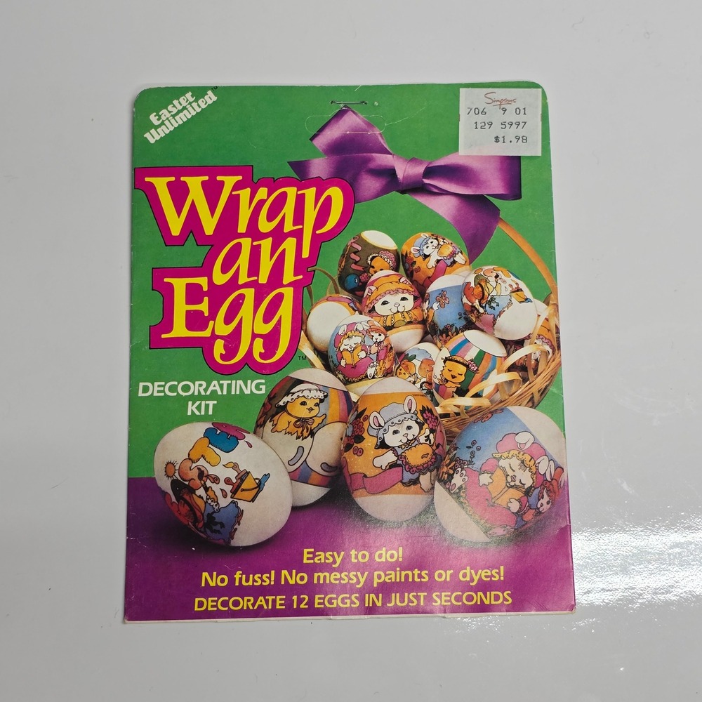 Easter Unlimited Wrap an Egg Decorating Kit Multi Color Vintage Bunny